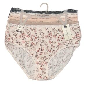 LAURA ASHLEY 5 Pack Panties Briefs Super Soft Comfy Stretchy Floral NWT XL